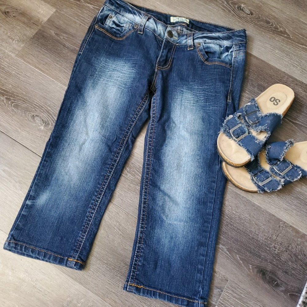 Paris Blues Stone Wash Denim Capris Size 9